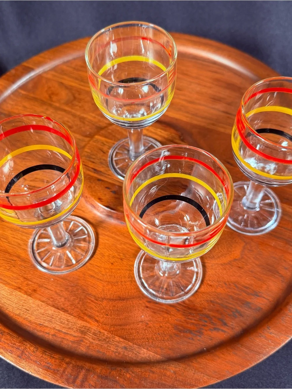 Vintage Libbey Mambo Fiesta Cordial glasses, set of 4